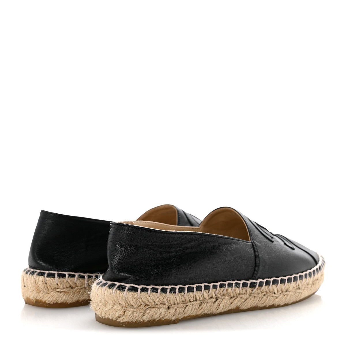 Chanel Lambskin Women's CC Espadrilles 38 Black