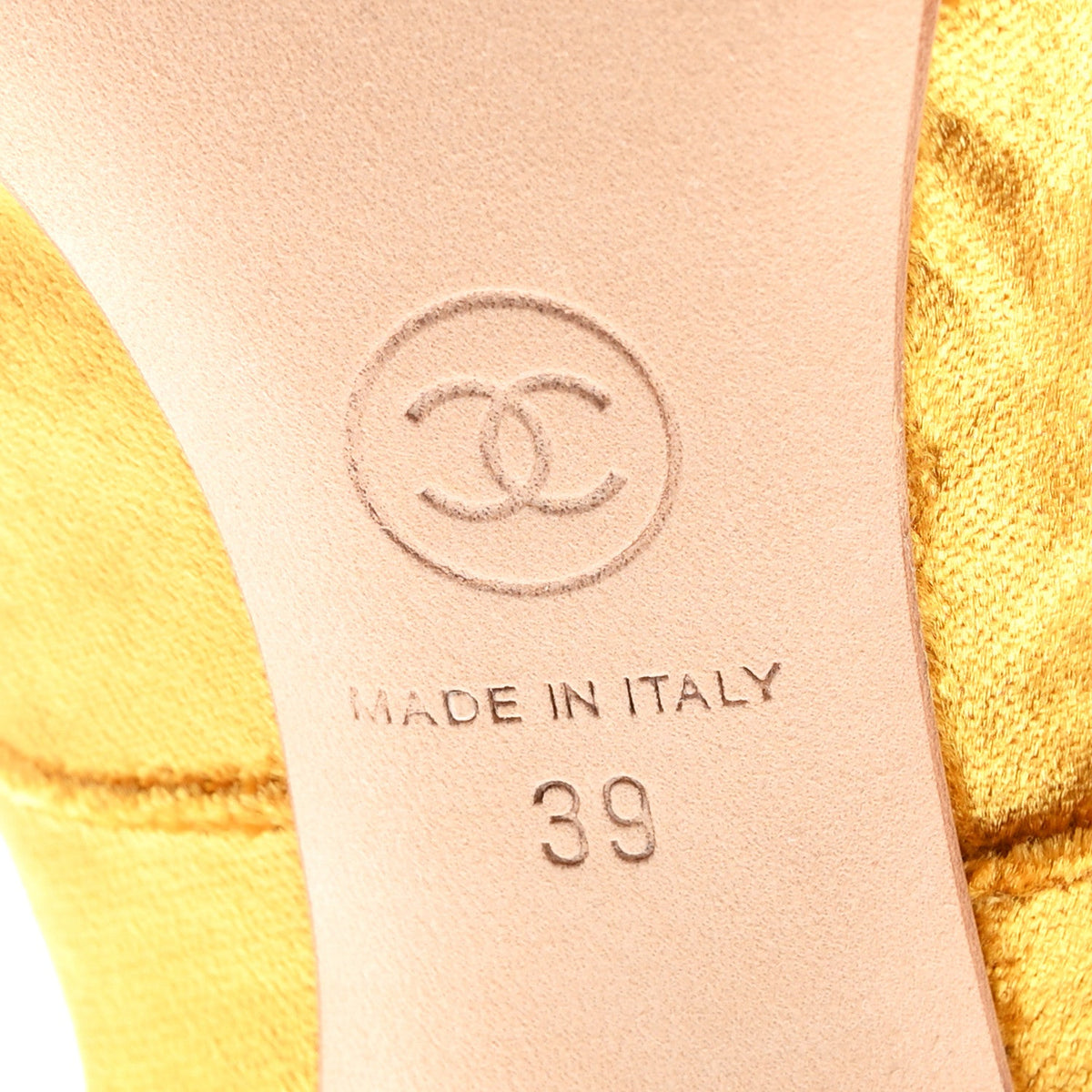 Chanel Velvet Women's CC Lace Up Ankle Boots 39 Gold