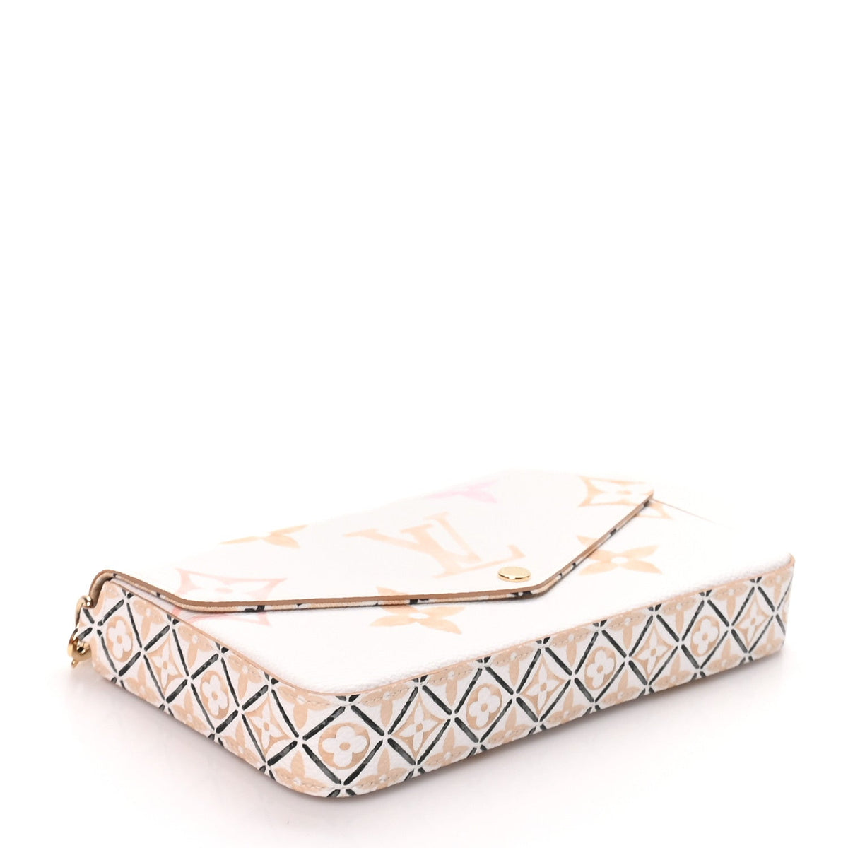 Louis Vuitton Monogram Giant Felicie Pochette Chain Wallet Beige