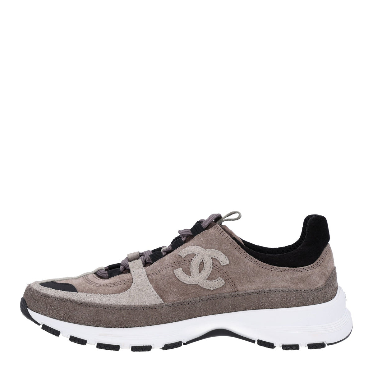 Calfskin Suede CC Sneakers Brown Black