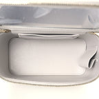 Chanel Caviar Quilted Small Tiny CC Vanity Case With Chain Light Grey