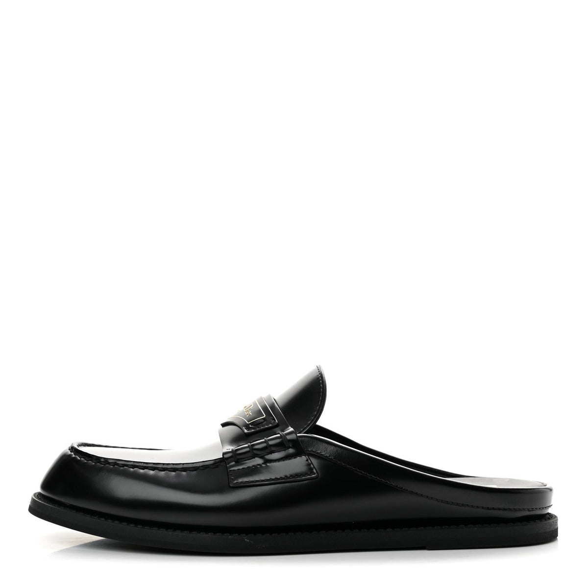 Brushed Calfskin Boy Loafer Mule Black