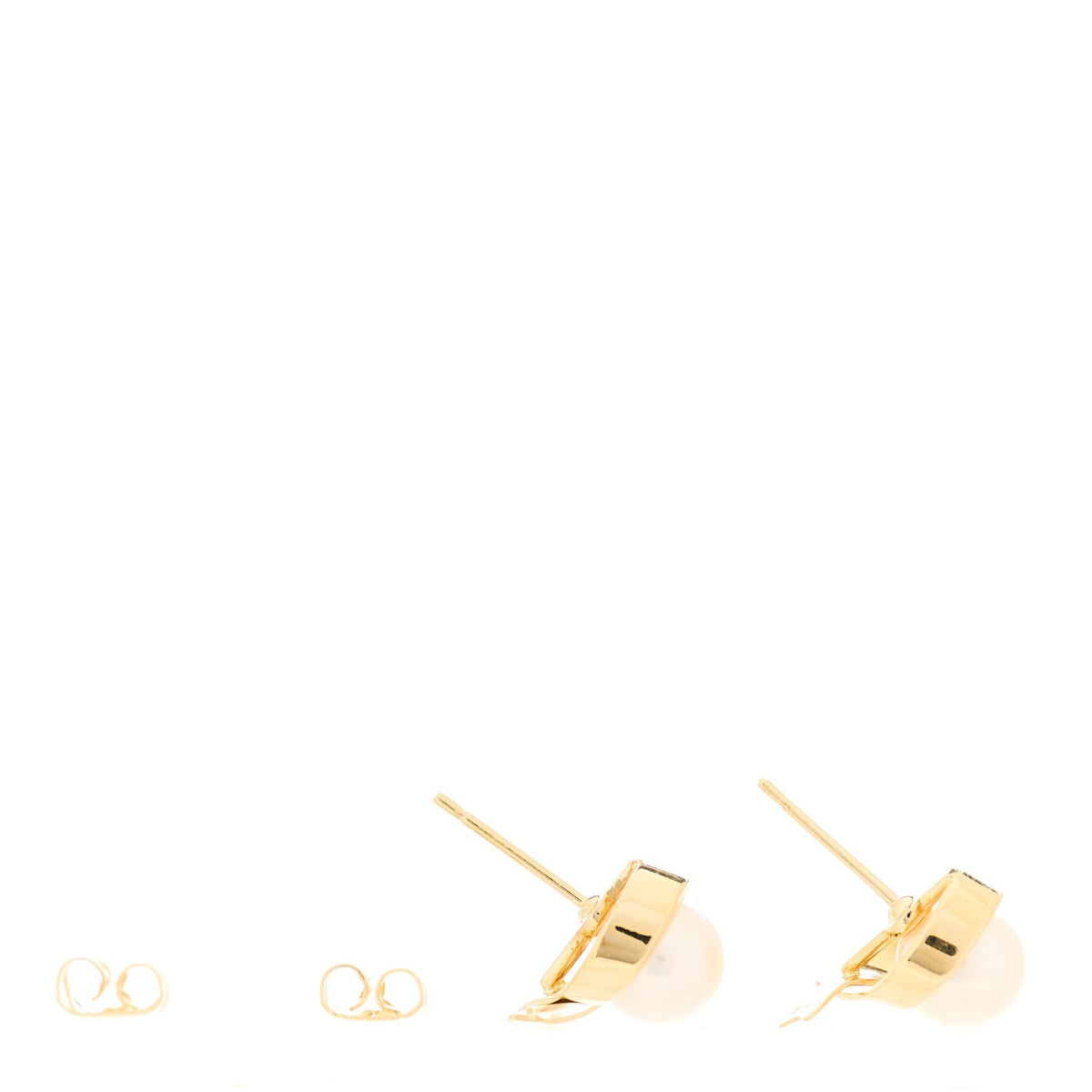 18K Yellow Gold Akoya Cultured Pearl 7mm Bow Stud Earrings