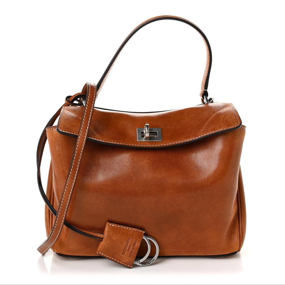 Balenciaga Lambskin Mini Rodeo Top Handle Bag Tan Cowboy