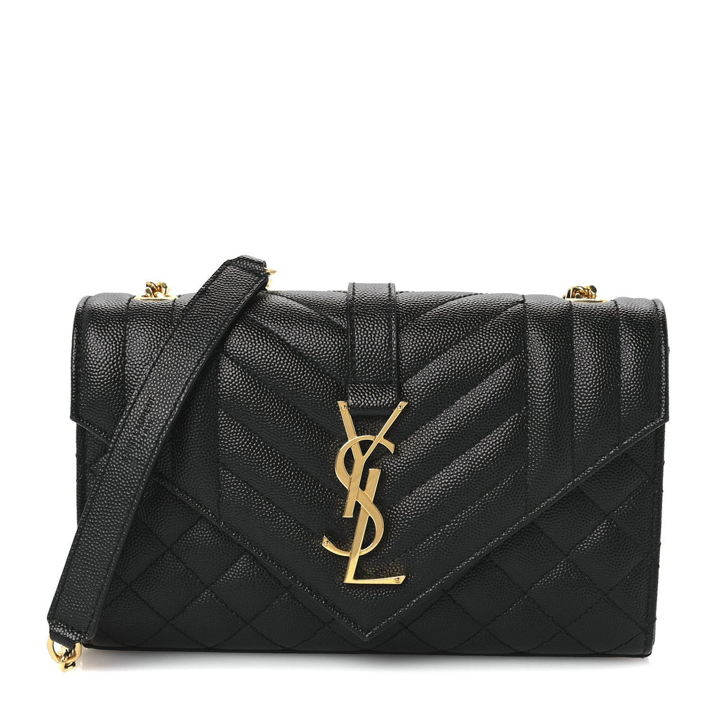 Saint Laurent Grain De Poudre Small Monogram Satchel Black