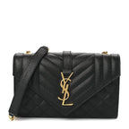Saint Laurent Grain De Poudre Small Monogram Satchel Black