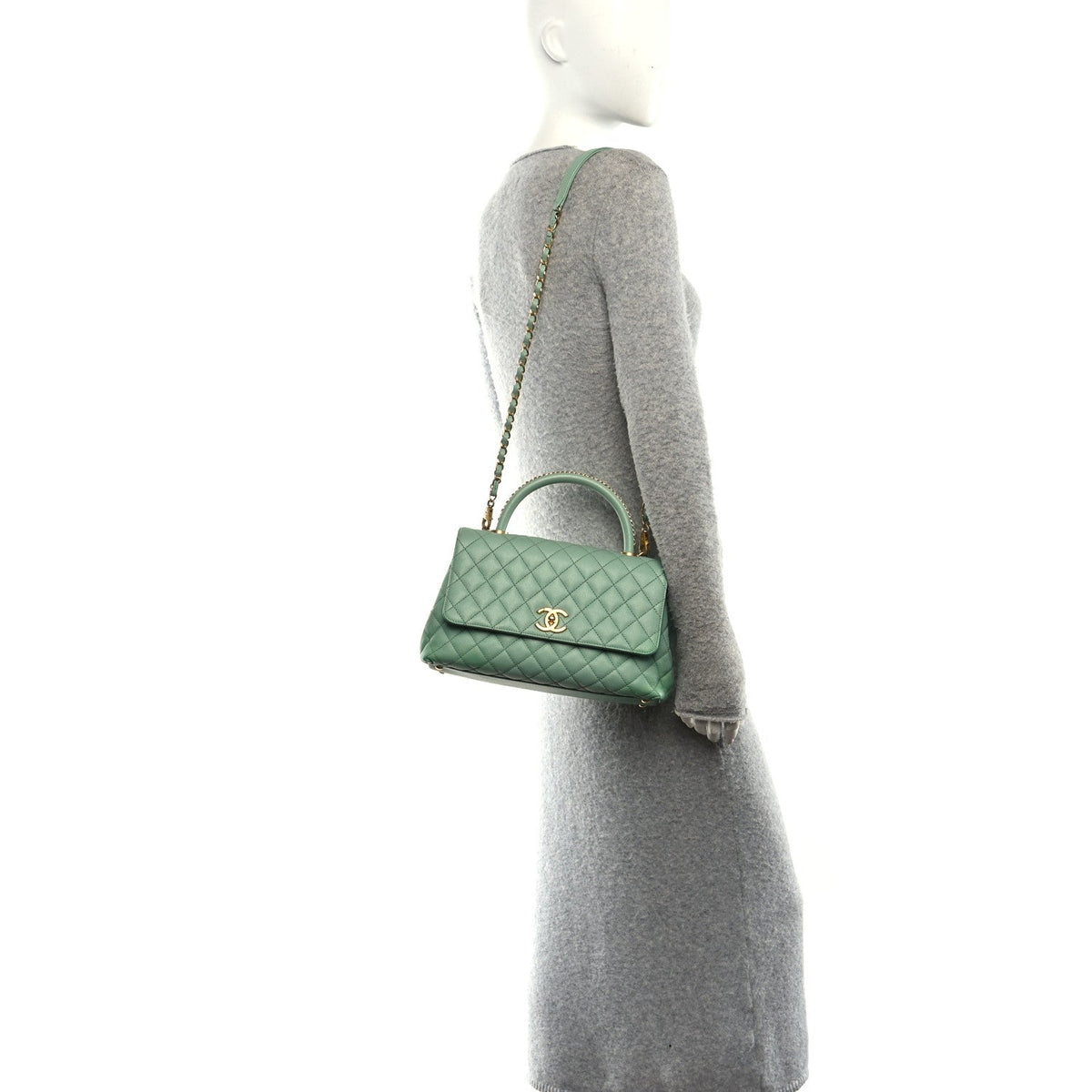 Small Quilted Caviar Flap Shoulder Bag