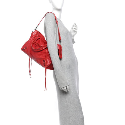 Agneau Classic Hardware City Rouge Coque Handbag