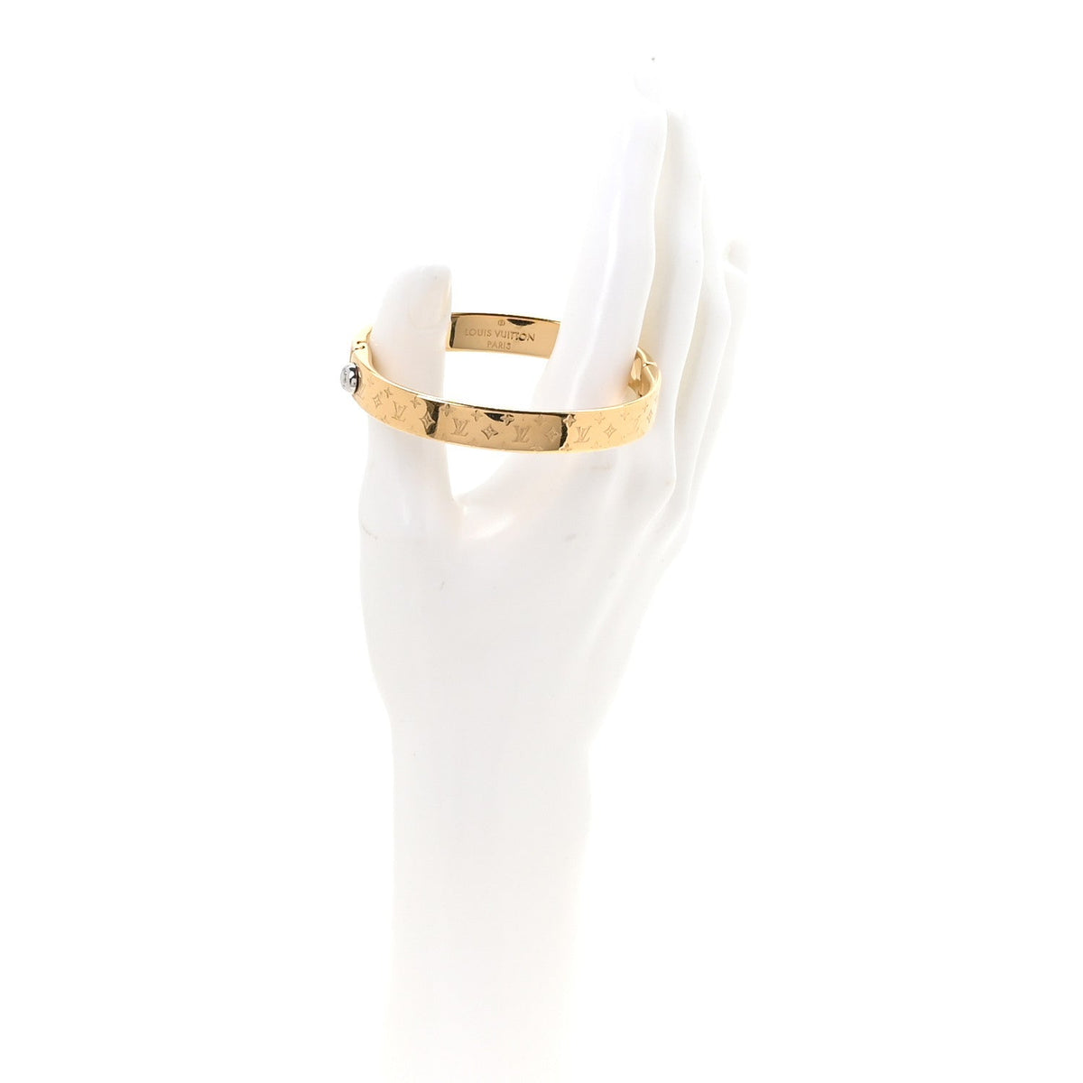 Brass Monogram Nanogram Cuff M Gold