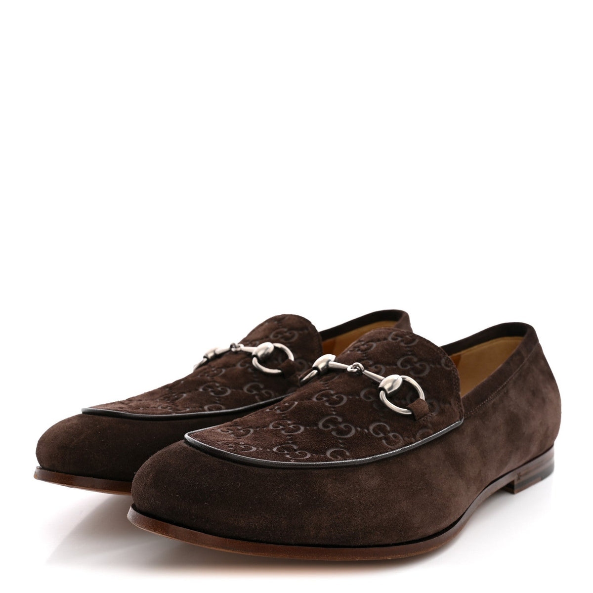 Gucci Suede Men's Jordy Horsebit Loafers 8 Night Cocoa