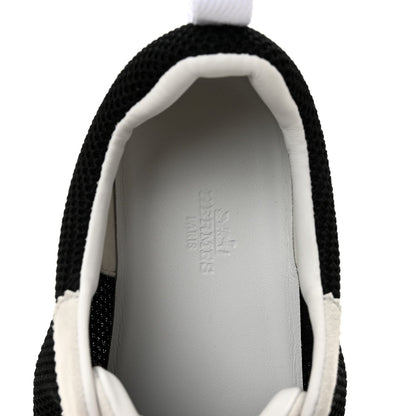 Hermès Air Mesh Suede Goatskin Women's Bouncing Sneakers 37 Black Orange
