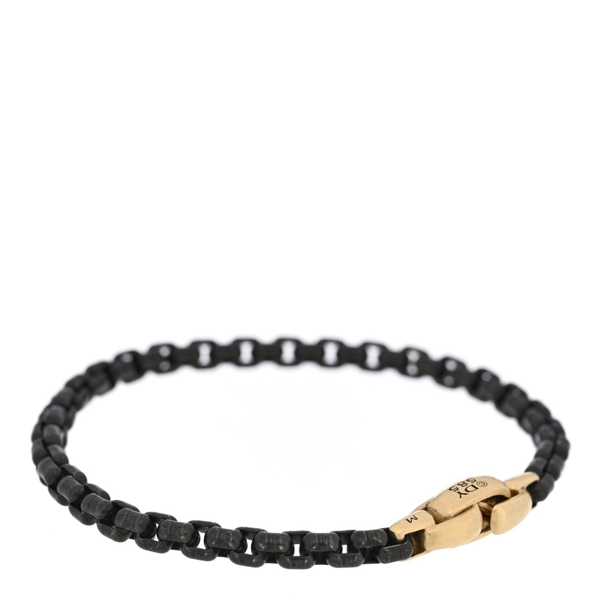 Titanium 14K Yellow Gold 4.8mm Box Chain Bracelet Black