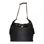 Chanel Washed Denim Quilted Medium Chanel 25 Handbag Black
