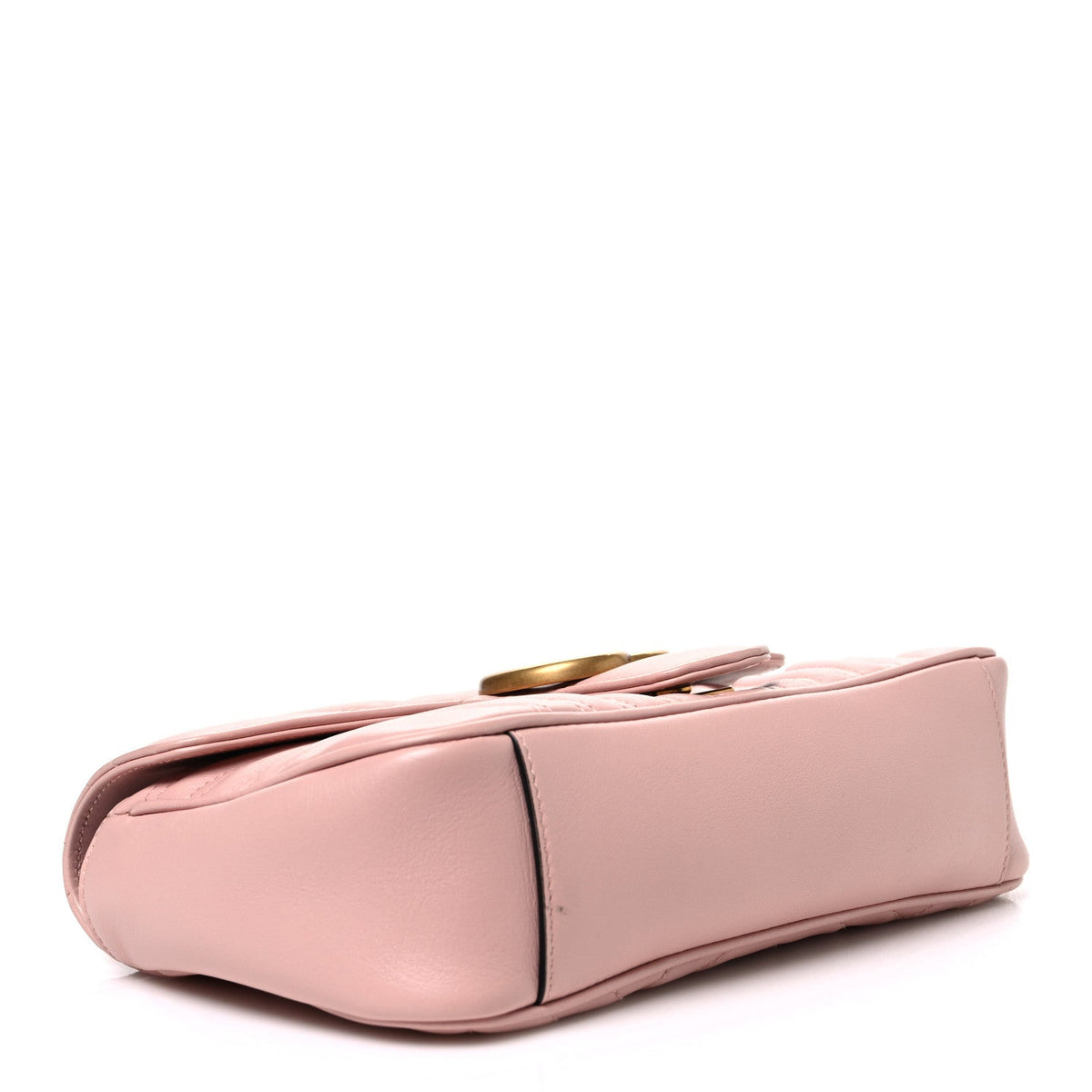 Gucci Calfskin Matelasse Small GG Marmont Shoulder Bag Perfect Pink