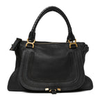 Chloe Calfskin Large Marcie Satchel Black