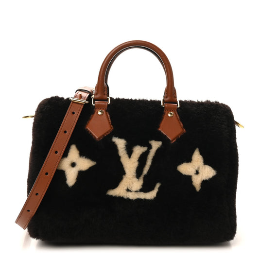 Shearling Handbag - Chocolate