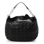 Christian Dior Lambskin Cannage Large Dior Soft Hobo Black