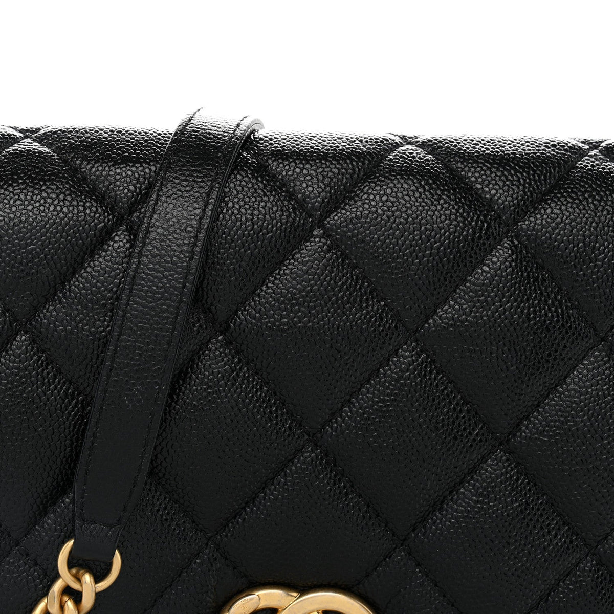 Large Quilted Caviar Flap Shoulder Bag
