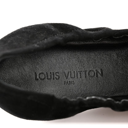 Louis Vuitton Suede Patent Women's Flirty Ballerina Bow Flats 39.5 Black