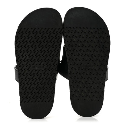 Hermès Calfskin Women's Chypre Sandals 37.5 Black