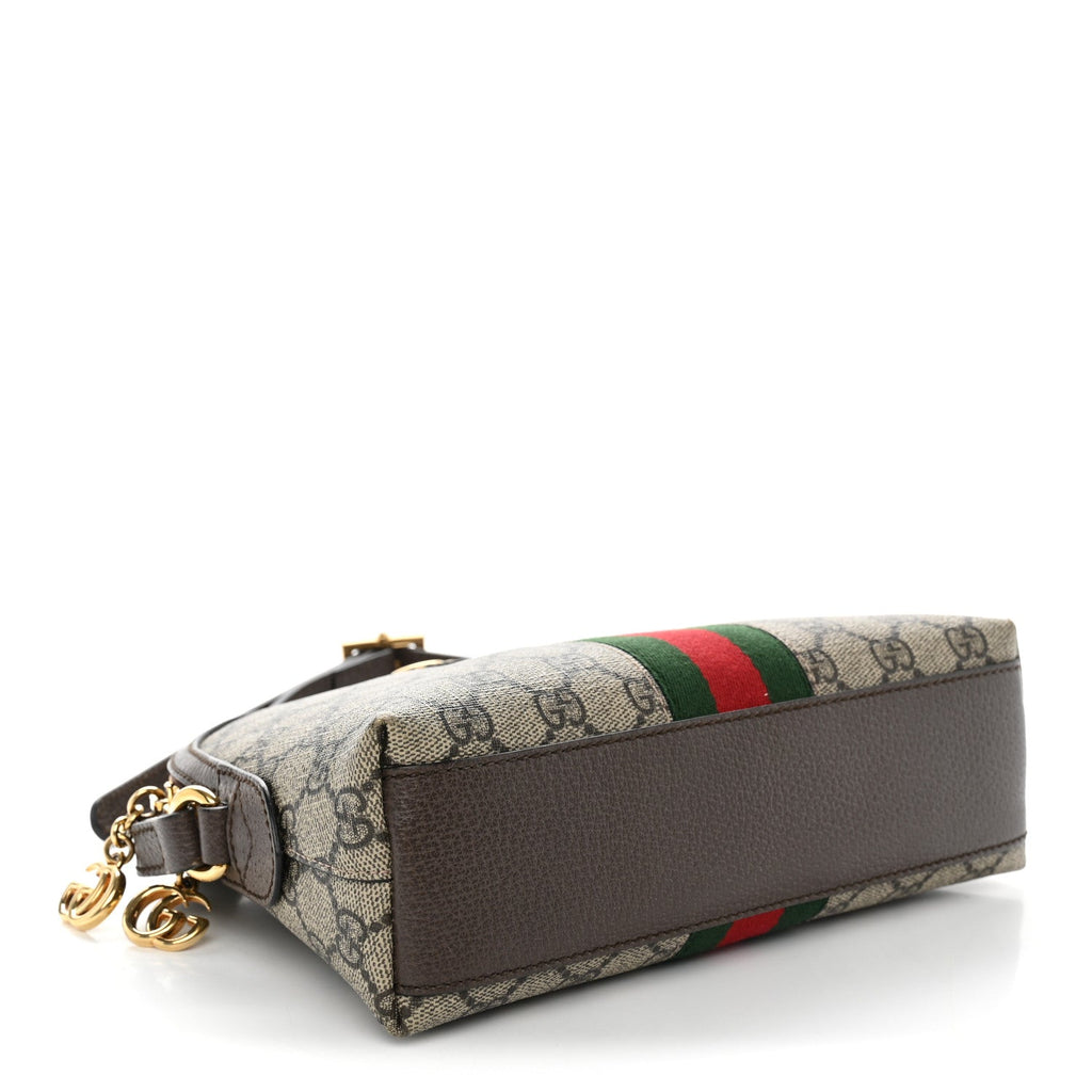 Gucci GG Supreme Small Ophidia Dome Shoulder Bag Beige Ebony