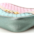 Gucci Laminated Nappa Trapuntata Small Zumi Shoulder Bag Rosa Lago Rame