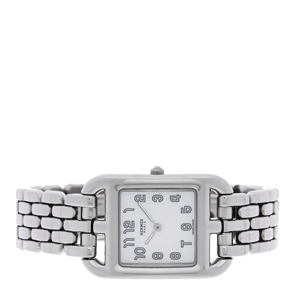 Hermes Stainless Steel 23mm Cape Cod Quartz Watch Etoupe