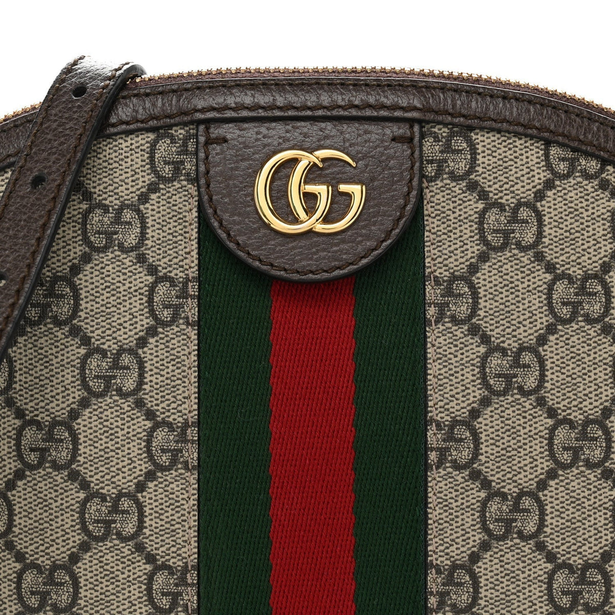 Gucci GG Supreme Small Ophidia Dome Shoulder Bag Beige Ebony