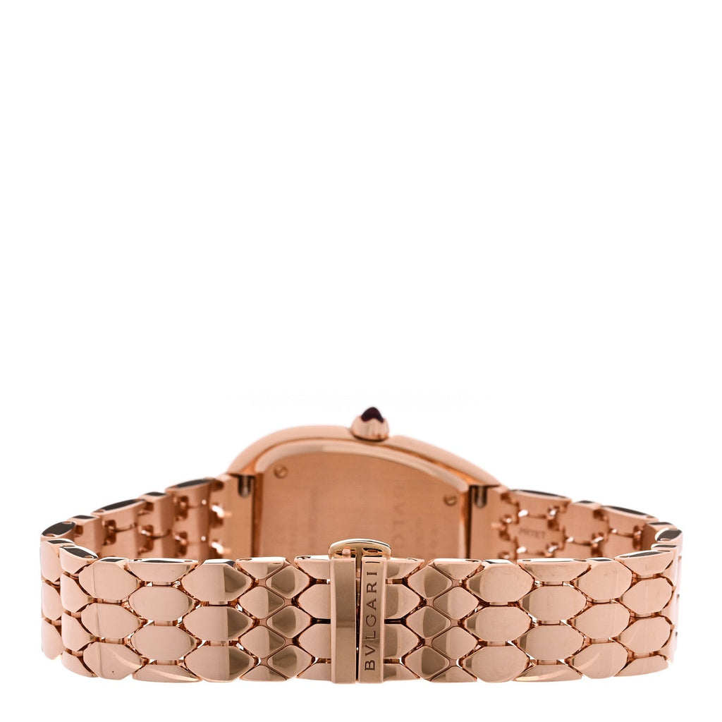 Bulgari 18K Rose Gold Diamond 33mm Serpenti Seduttori Quartz Watch