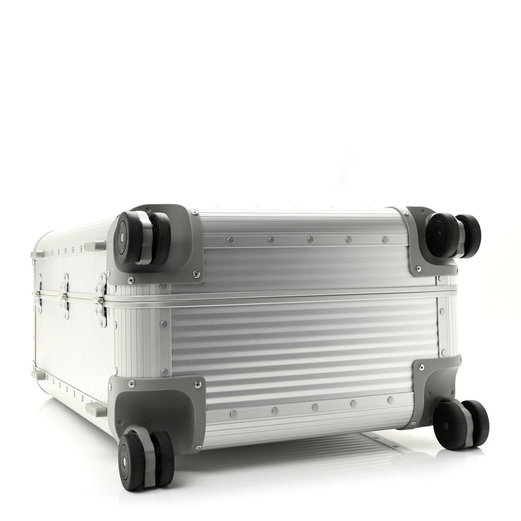 Gucci GG Supreme Monogram Aluminium Porter Medium Trolley Suitcase Silver