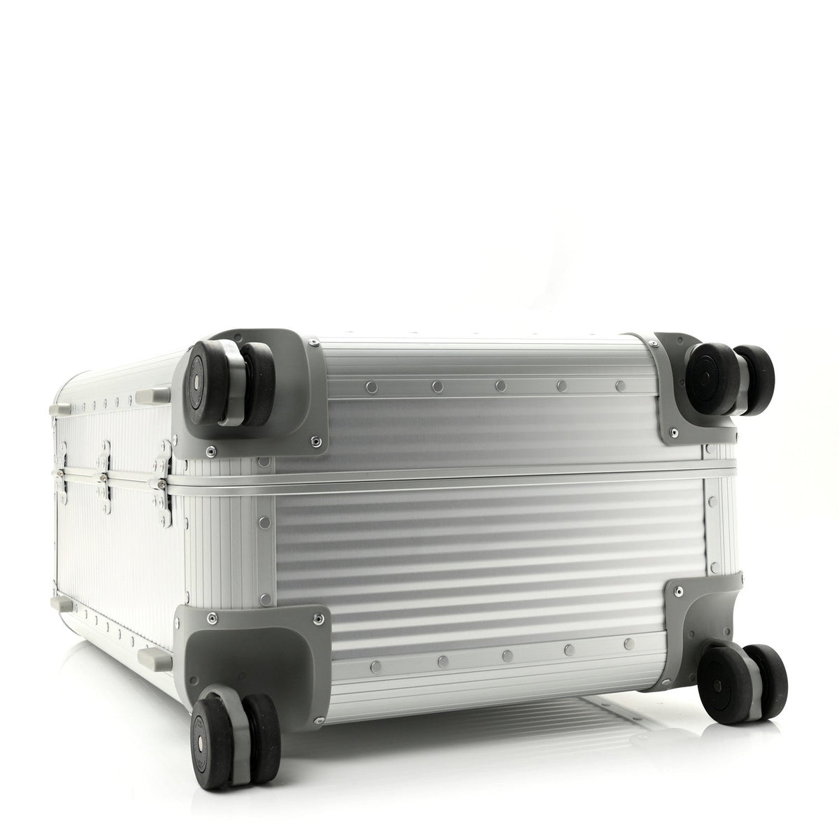 Gucci GG Supreme Monogram Aluminium Porter Medium Trolley Suitcase Silver