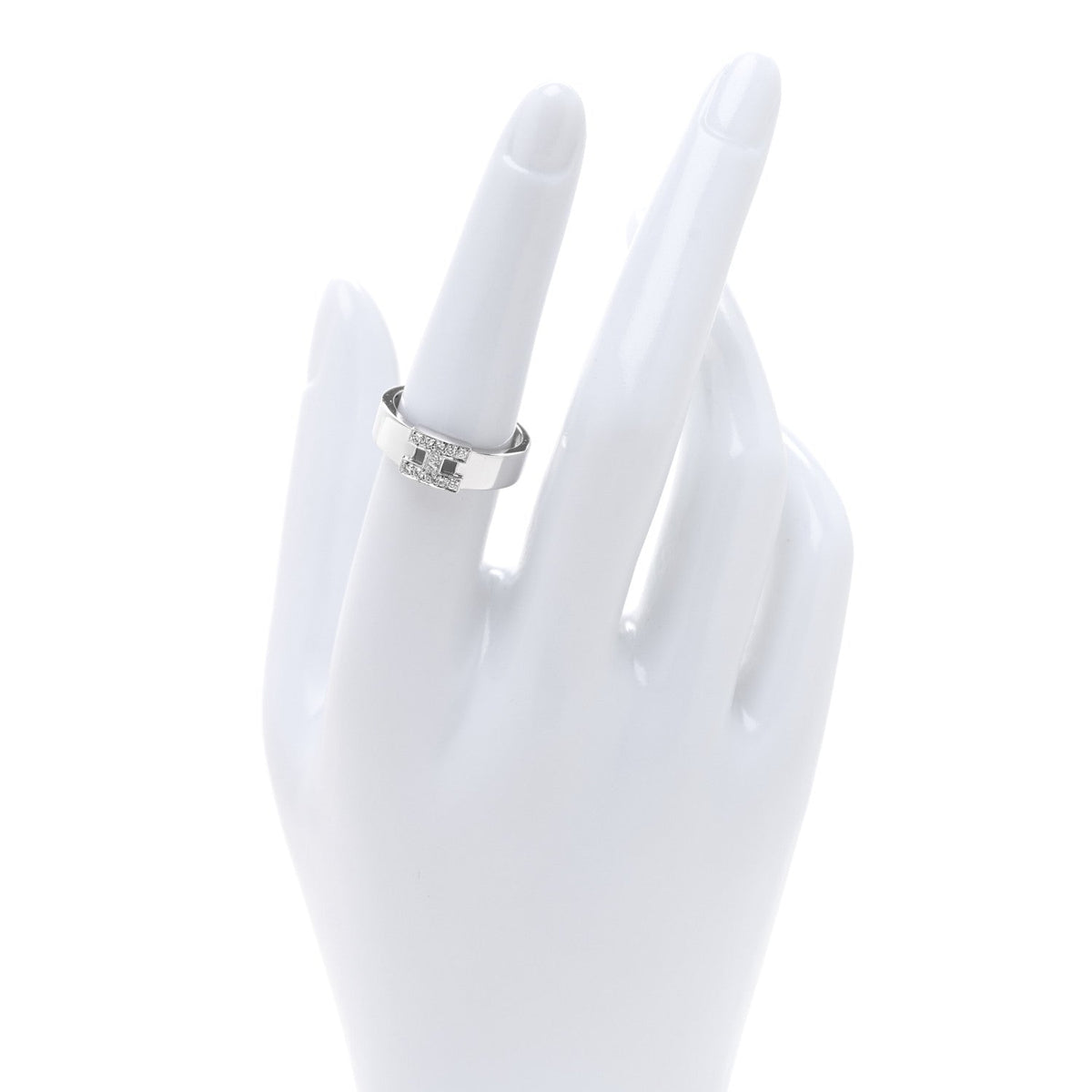 18K White Gold Diamond H Ring 53 6.5