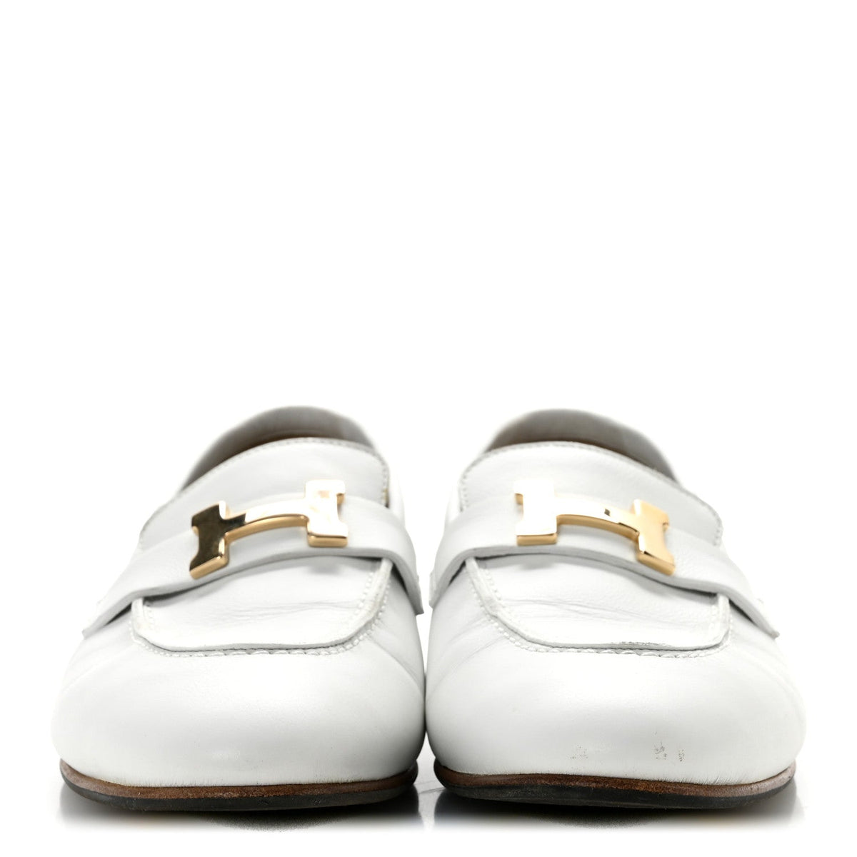 Hermès Goatskin Women's Paris Loafers 38 Beige Glaise