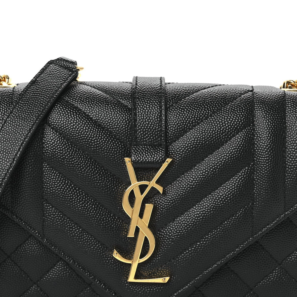 Saint Laurent Grain De Poudre Small Monogram Satchel Black