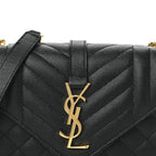 Saint Laurent Grain De Poudre Small Monogram Satchel Black