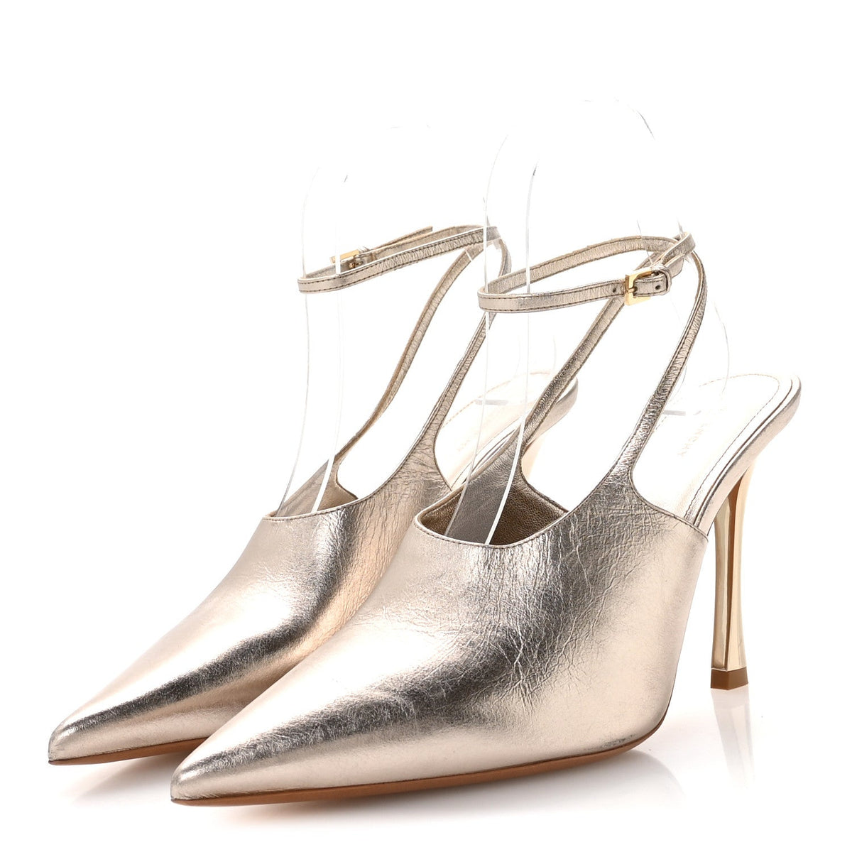 Givenchy Metallic Sheepskin Women's Show Slingback Pumps 36 Dusty Gold