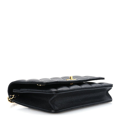 Quilted Caviar Wallet Bag