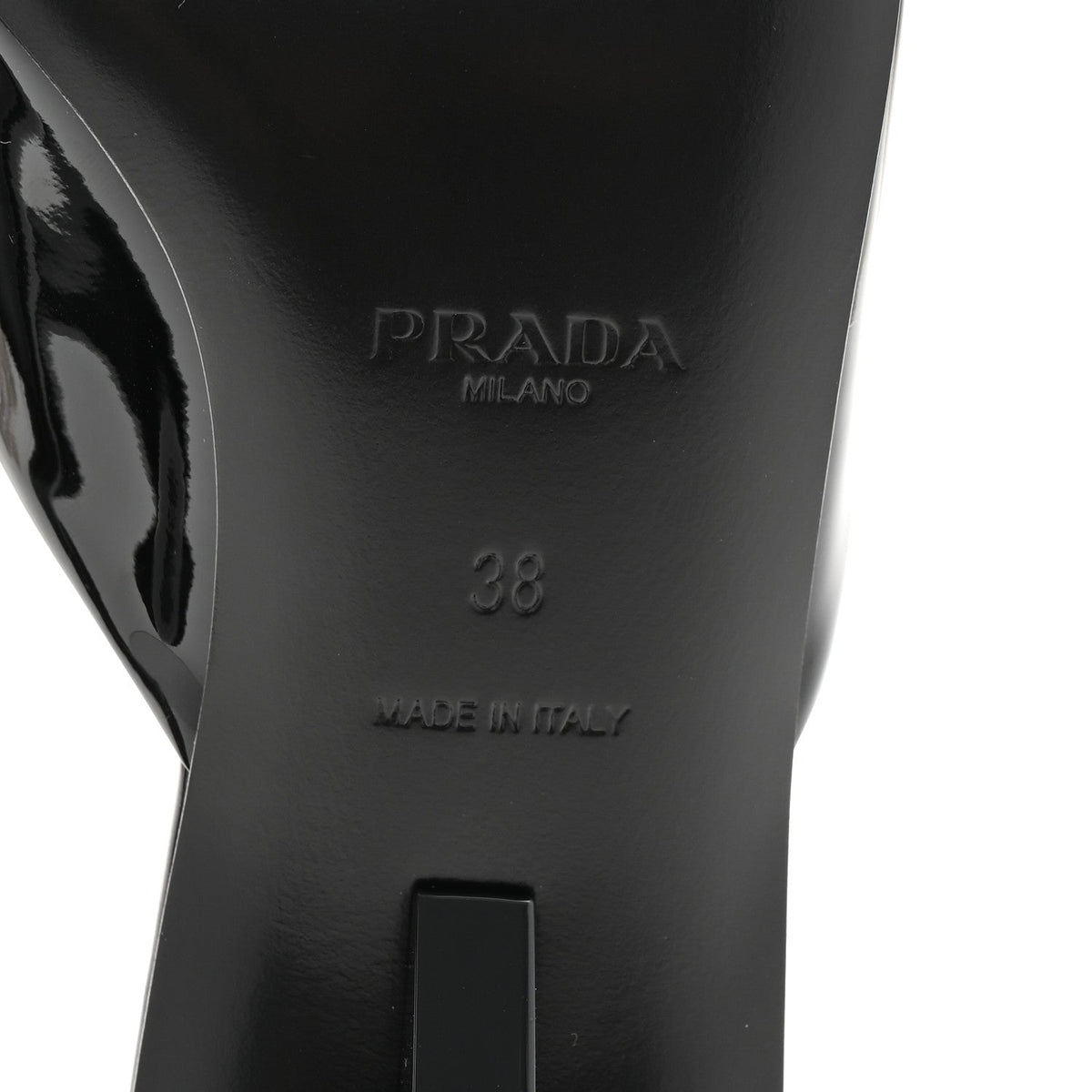 Prada Patent Calfskin Women's Modellerie Mules 38 Black