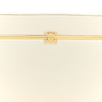 Celine Glossy Lambskin Vanity Frame Rectangle Bag Creamy White