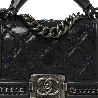 Small Quilted Goatskin Flap Shoulder Bag