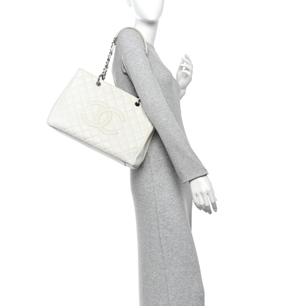 Quilted Caviar Tote Bag