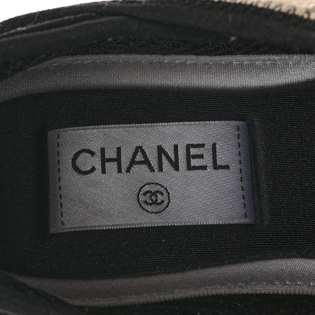 Chanel Velvet Calfskin Mixed Fibers CC Women's Sneakers Ivory Black