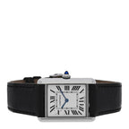 Cartier Stainless Steel Calfskin 25mm Must de Cartier Tank Quartz Watch