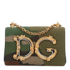 Dolce & Gabbana Cotton Camouflage Patchwork DG Girls Shoulder Bag Multicolor