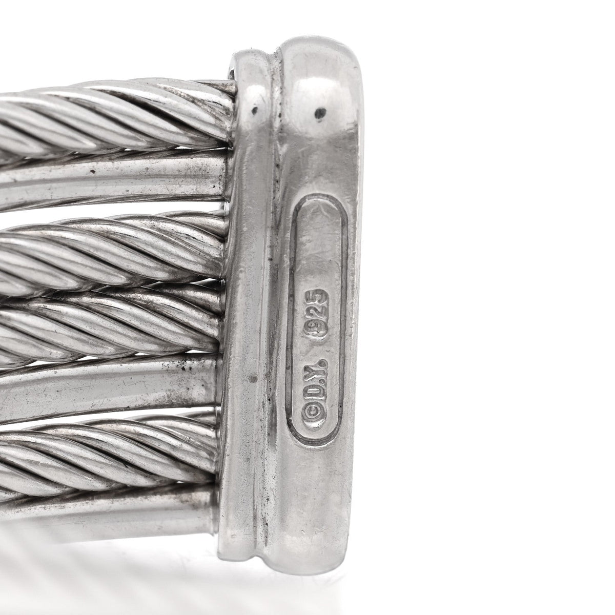 Sterling Silver Diamond Crossover Four Row Cuff Bracelet