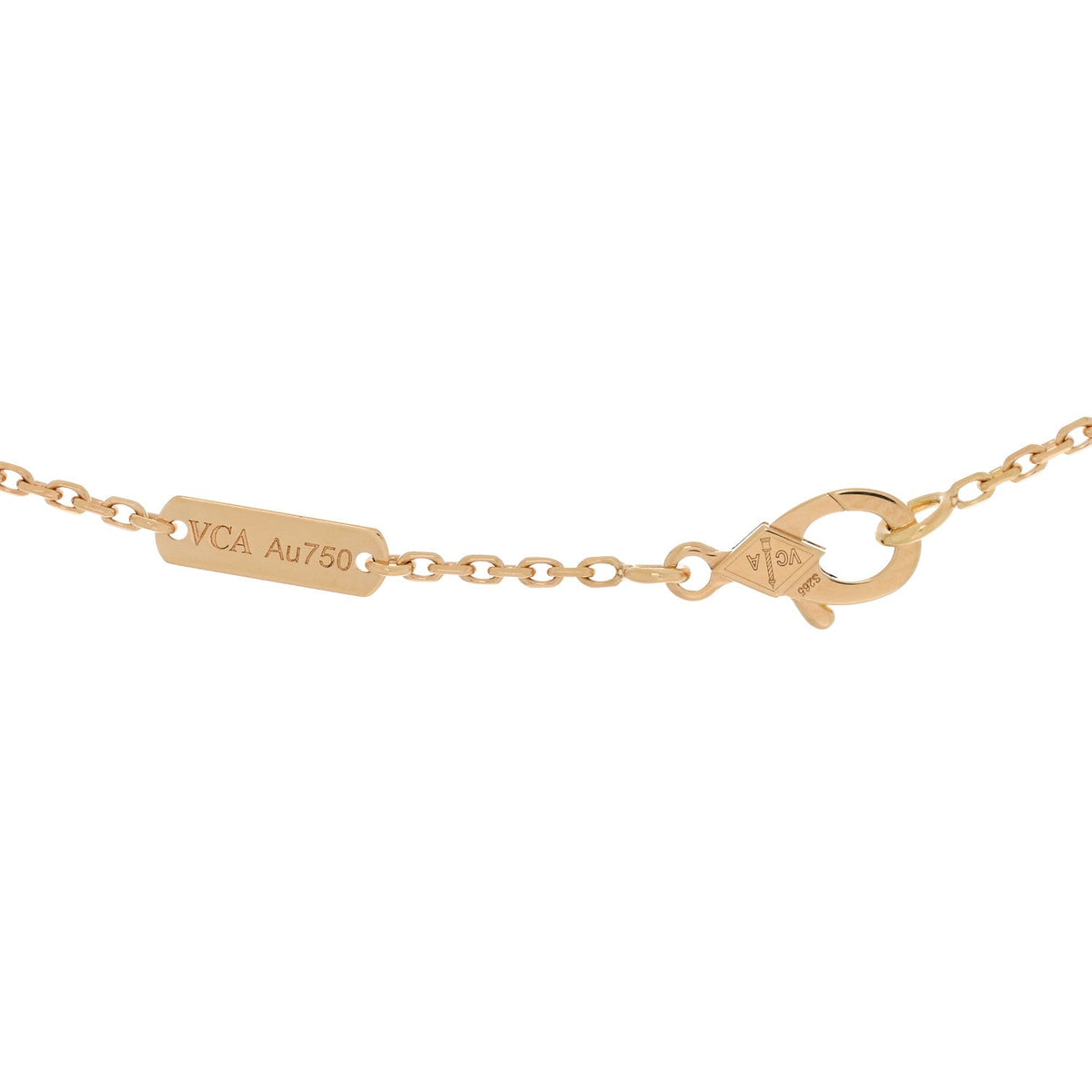 18K Yellow Gold Black Onyx Vintage Alhambra Pendant Necklace
