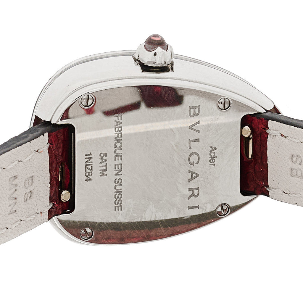 Bulgari Stainless Steel Diamond Mother of Pearl 32mm Serpenti Watch Red