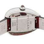 Bulgari Stainless Steel Diamond Mother of Pearl 32mm Serpenti Watch Red