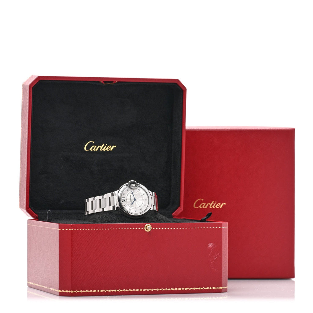 Cartier Stainless Steel Diamond 33mm Ballon Bleu Watch