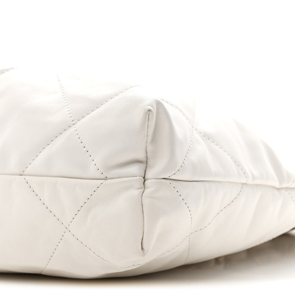 Chanel Shiny Calfskin Quilted Small 22 White
